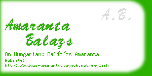 amaranta balazs business card